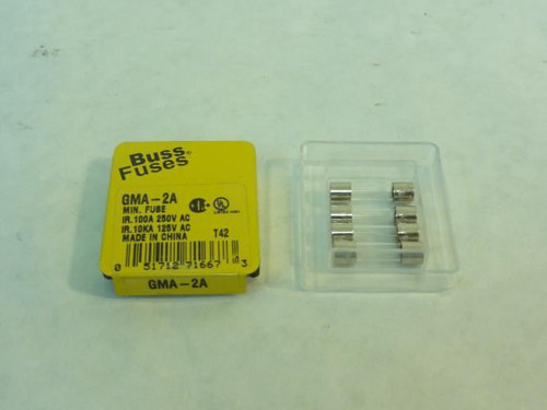 Bussmann GMA-2A; Box-4 Mini Fuses; 2A; 250V