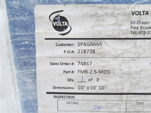 Volta FMB-2.5-MOD; Flighted Belt; 10" Wide x 10'-10" Long