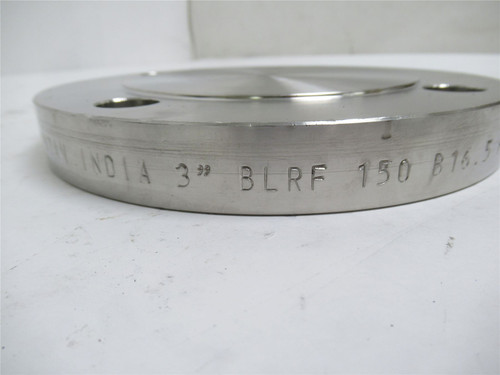 Industry-Std 4WPX6; Blind Pipe Flange; SS-304; 3"; 7-1/2"OD