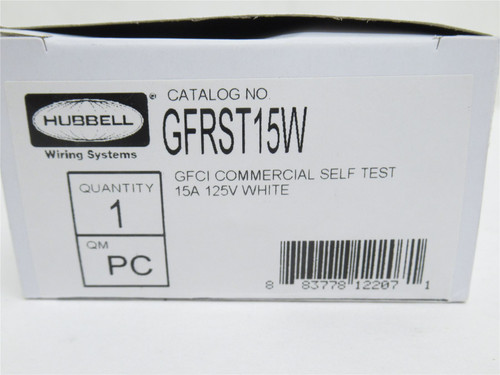 Hubbell GFRST15W; GFCI Duplex Receptacle; 125VAC; 15A