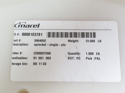 Marel 3964092; Single Plate Sprocket; 10 Tooth