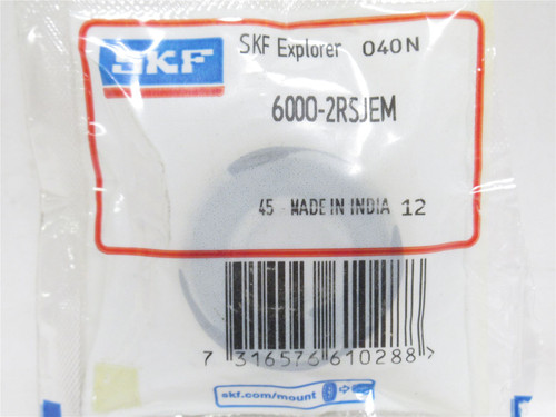 SKF 6000-2RSJEM; Ball Bearing; 10mmID x 26mmOD x 8mm Wide