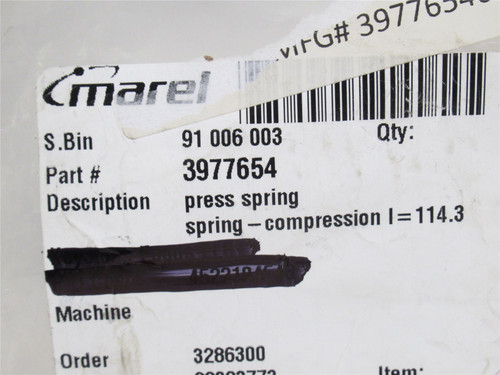 Marel 3977654; Red Press Spring; 114.3mm Compressed Length