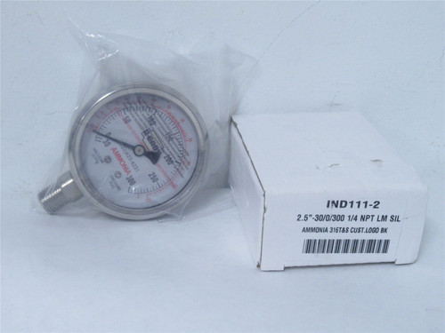 IRP IND111-2; Refigeration Gauge; 1/4"NPT; 30"Hg-0-300psi