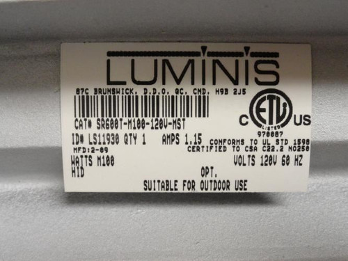 Luminis SR600T-M100-120V-MST; Wall Fixture; Aluminum; 120V