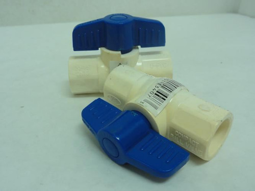 SCI 2939122G; Lot-2; PVC Ball Valve; Solvent Ends; 1/2"