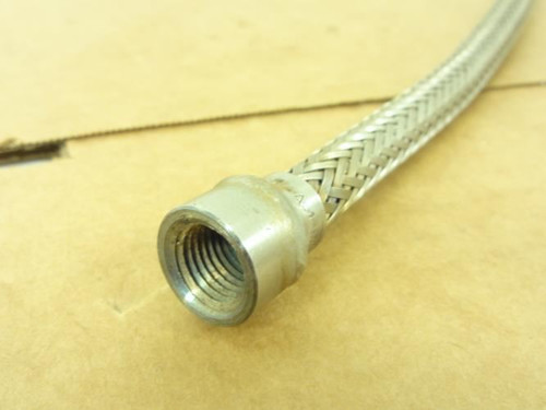 MFG- 9764; Braided Hose SS; 1/4"M-FNPT; 18"Lx .450"OD