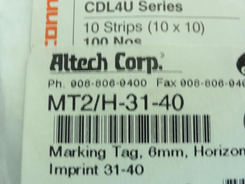 Altech MT2/H-31-40; Lot-9 Marking Tags; Nos 31-40