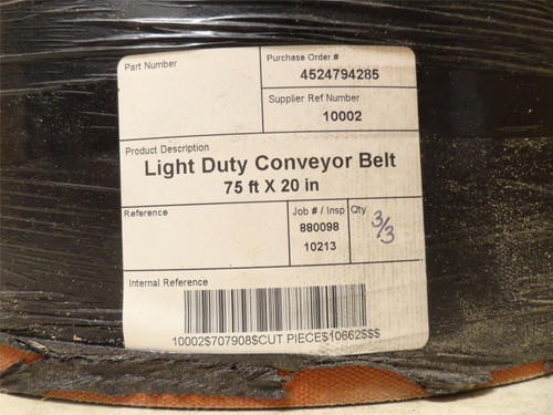 Chemprene MDL-UNKN-250699; Lot-3 Conveyor Belt 20"W x 200'L