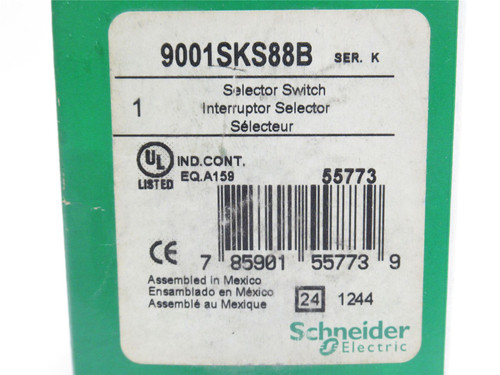 Schneider 9001SKS88B; Selector Switch; 4-Position; 30mm