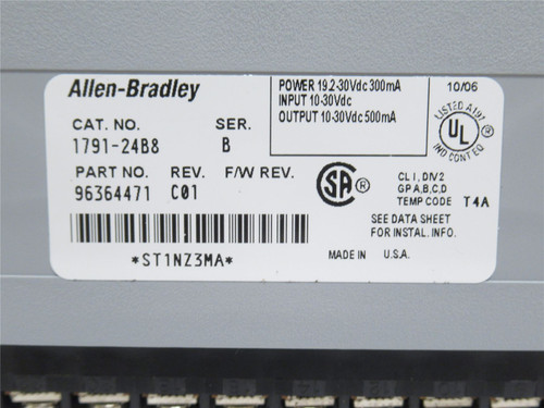 Allen-Bradley 1791-24B8; DC Block I/O Module 24 In/8 Out