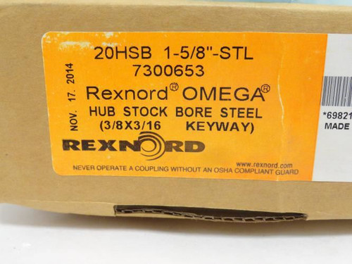 Rexnord 7300653; Omega Tire Coupling Hub; 1-5/8"ID; 20HSB