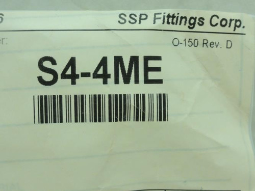 SSP S4-4ME; Elbow Fitting; 90Deg; SS-316; 1/4 BOSS x 1/4 NPT
