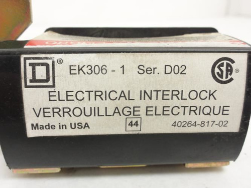 Square D EK3061; Electrical Interlock; SPDT; 60A; 1-NO; 1-NC