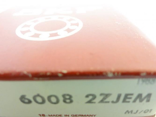 SKF 6008-2ZJEM; Ball Bearing; 40mm ID; 68mm OD; 15mm Width