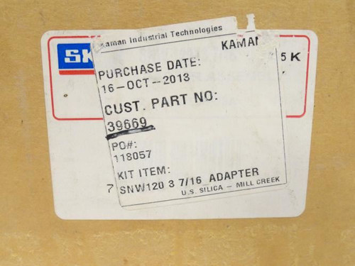 SKF SNW120 3 7/16; Adapter Sleeve; 3.4375"ID; Steel