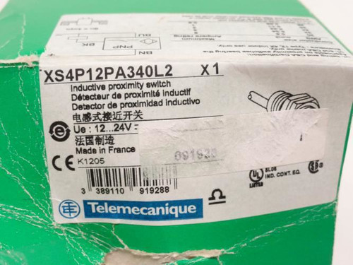 Telemecanique XS4P12PA340L2; Prox Switch 12-24VDC; NO NUTS