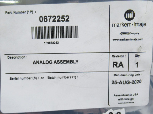 Markem 672252; Circuit Board; Analog