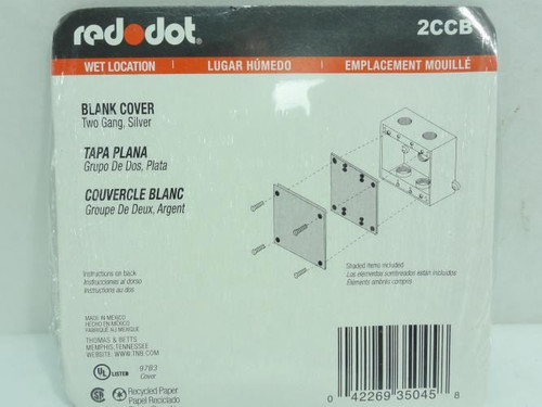 Red-Dot 2CCB; Blank; Weatherproof Cover; 2-Gang