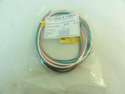 TPC Wire & Cable 84700; Female Receptacle; 4P