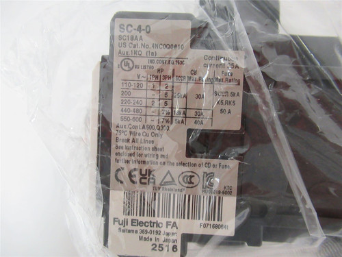 Fuji Electric SC-4-0SC18AA; Contactor; Coil: 100-110 V
