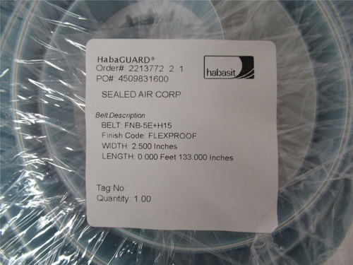 Habasit FNB-5E+H15; Antimicrobial Belt 2.5" Width 133" Length