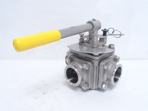 Sharpe BV3SVTF200C-A; Multi-Port Ball Valve; SS; 2" Clamp