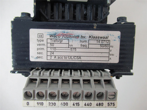 Weco Techniek 140712; Transformer 50VA; Pri-110-575V Sec-24V