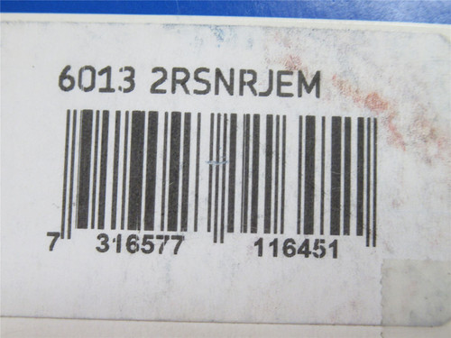 SKF 6013 2RSNRJEM; Radial Deep Grove Bearing; 65mmID; 100mmOD
