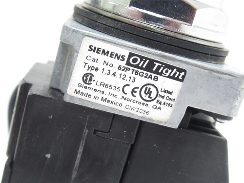 Siemens 52PT6G2AB; Illuminated Pushbutton; Red; 120VAC; 30mm