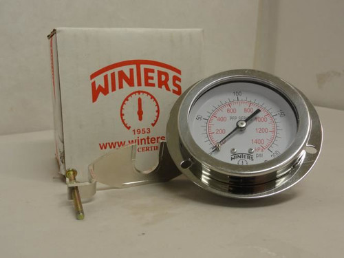 Winters PFP926-DRY-25UC-25FF; Pressure Gauge; SS; 0~200psi