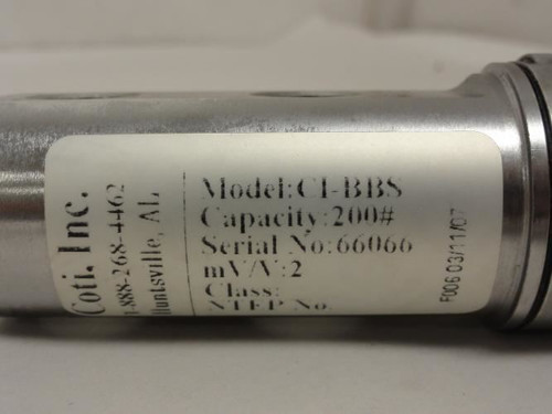 Coti CI-BBS; Load Cell; 200 lbs Capacity; 2.0mV/V