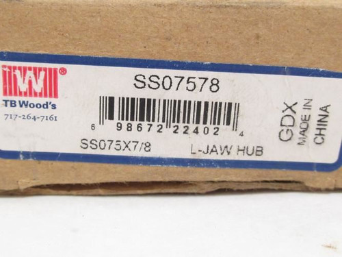 TB Woods SS07578; Jaw Coupling Hub; SS; 7/8"ID