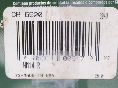 CR 6920; Oil Seal; 0.688"ID x 1.375"OD; 0.25" Wide