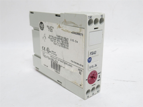 Allen-Bradley 700-FSA3BU23; Timing Relay 0.15-3s; 240VAC