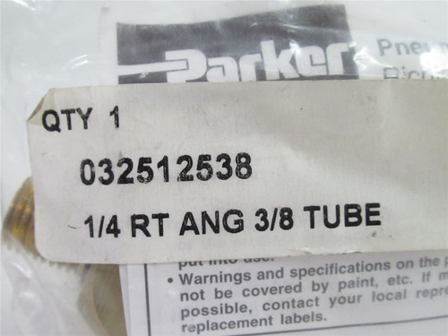 Parker 32512538; Flow Control Valve; 1/4"NPT; 3/8"Tube
