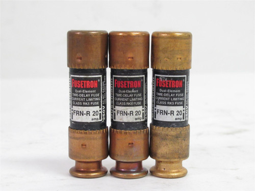 Bussmann FRN-R-20; Lot-3 Fusetron Fuse; 20A; 250VAC; 125VDC