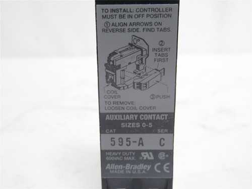 Allen-Bradley 595-A; Aux Contact; 1-NO; Size: 0-5; 600VAC