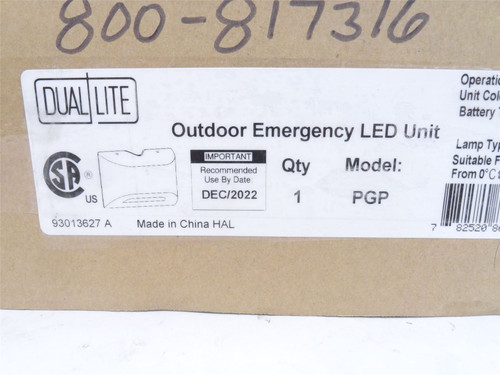 Hubbell PGP; LED Outdoor Emergency Unit 120/277VAC