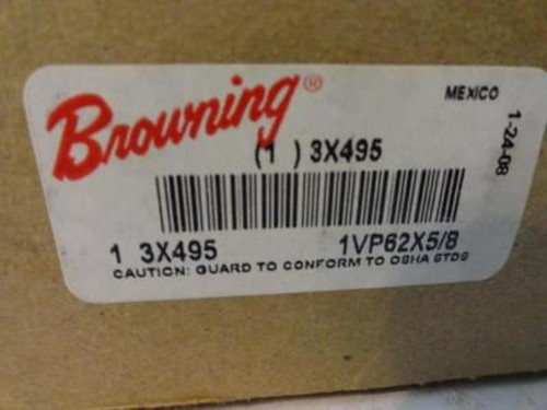 Browning 3X495; V-Belt Pulley 5/8"ID 5.95"OD 1-Groove