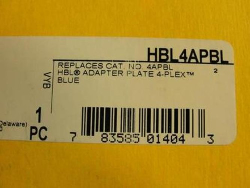 Hubbell HBL4APBL; Adapter Plate; 4 Plex; Color Blue