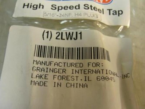 Westward 2LWJ1; Hand Tap; 5/16"-24NF; Plug; Right Hand