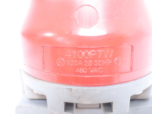 Hubbell 4100P7W; Watertight Pin/Sleeve Plug; 100A; 3PH; 480VAC