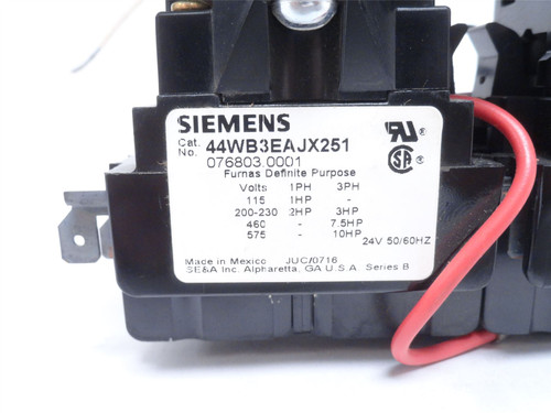 Siemens 44WB3EAJX251; Definite Purpose Reverse Contactor; 10HP