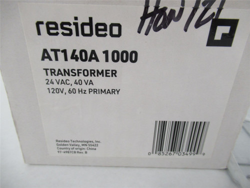 Resideo AT140A1000; Transformer 40 Va Universal Mount120 VAC