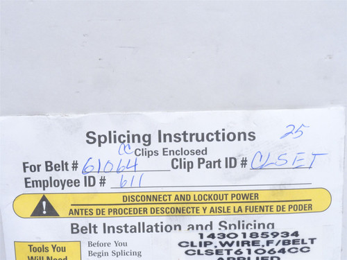 Wirebelt CLSET61064CC; Lot-25; Wirebelt Clips; SS