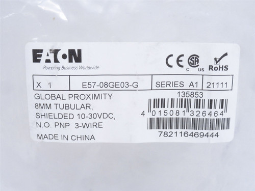 Eaton E57-08GE03-G; Inductive Proximity Sensor; 10-30VDC