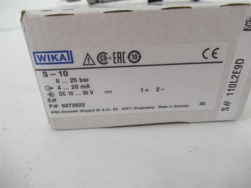 Wika 9073922; Pressure Transmitter S-10; 0-25Bar