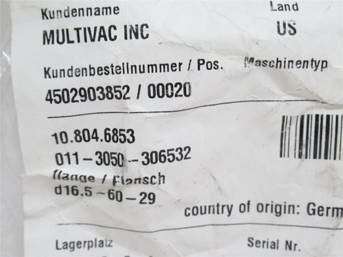 Multivac 10.8046853; Flange; Blue