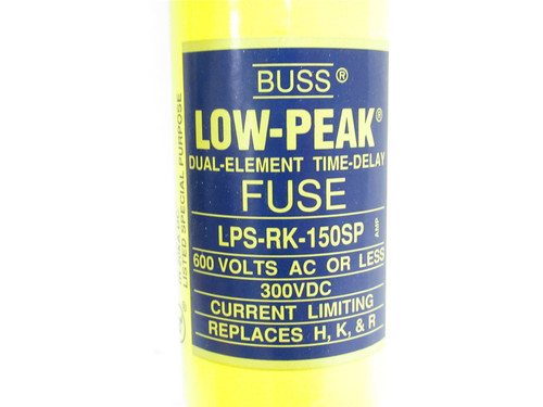 Bussmann LPS-RK-150SP; Time Delay Fuse; 150A; 600VAC/300VDC